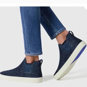 Rothy’s Metallic Lattice Stitch Chelsea High Top Slip-On Sneakers(7.5)